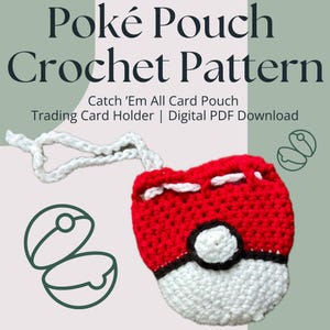 Crochet Poké Ball Bag Pattern | Mini Drawstring Pouch | Beginner Friendly PDF Pattern