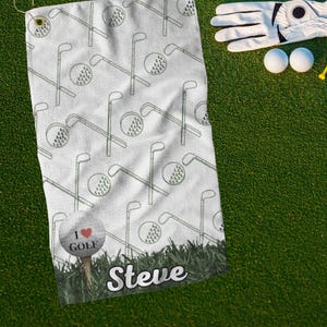 Custom Golf Towel Bag Accessory Gift Idea For Golfer Club Cleaning Cloth Large Golfing Cloth Course Essential Player Item Sport Gift Set