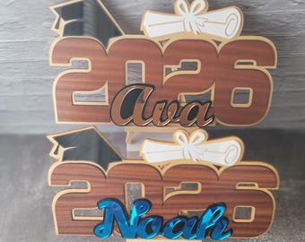 Graduation Sign Personalized Name Display Stand Table Decoration Party Celebration Decor Desk Accessory Custom Design Celebrate Graduate