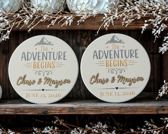 Wedding Coasters Personalized Wedding Gift for Couple Keepsake Gift Custom Name Coasters Set Drink Coasters Bridal Shower Gift Newlywed Gift