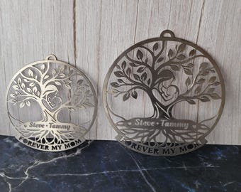 Mother Memorial Gift Indoor Sign Outdoor Metal Wall Art Tree Life Family Heart Mama Day Personalized Name Custom Design Sympathy Remembrance