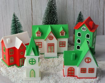 Miniature Christmas Village Houses: Festive Holiday Display Set