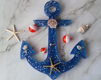 Resin Anchor Wall Art: Coastal Beach House Decor