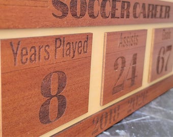 Personalized Basketball Stat Board Display Achievements Wooden Plaque Custom Sports Career Statistics Athlete Recognition Award Wall Mounted