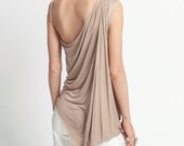 Sleeveless Top, Asymmetric Blouse, Tank Top, One Shoulder Long Tank, Cowl Neck Tank, Tunic Top, Nyla Blouse, Marcellamoda - MB0252