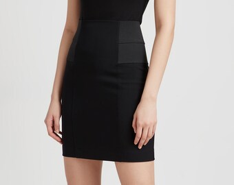 NEW Fitted Black Skirt, Black Miniskirt, Edgy Skirt, Stretchy Fitted Mini Skirt, High Waisted Skirt, Alma Skirt, Marcella - MP1871
