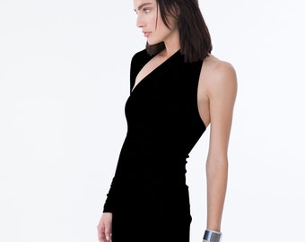 Party Dress / A Line Dress / Black Dress / One Shoulder Dress | Etsy