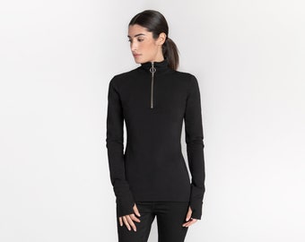turtleneck zipper jacket