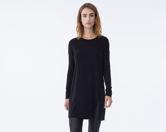 ladies black tunic top