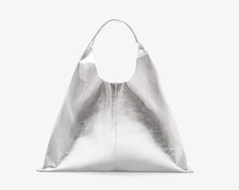 ● angelie ● TOAST BAG MEDIUM / SILVER Giarite_Luna_Metalic_bag_Mirro