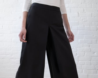 FINAL SALE Black Palazzo Pants, Designer Black Pants, Elegant Trousers, Black Wide Leg Pants, Flowy Pants, Rory Pants, Marcella - MP1307