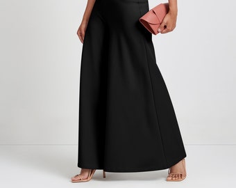 Black Office Pants, Wide Leg Pants -  UK