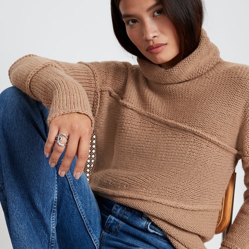 Loose Knit Sweater, Oversized Wool Sweater, Long Sleeve Turtleneck Top, Chunky Knit Top, Winter Sweater, shops Emily Sweater, Marcella- MB0790