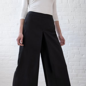 FINAL SALE Black Palazzo Pants, Designer Black Pants, Elegant Trousers, Black Wide Leg Pants, Flowy Pants, Rory Pants, Marcella - MP1307