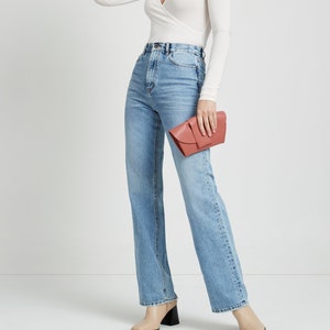 High Waisted Jeans, Relaxed Fit Jeans, Straight Leg Pants, Loose Fit Denim Pants, High Rise Pants, Francis Jeans, Мarcella MP1794 image 4