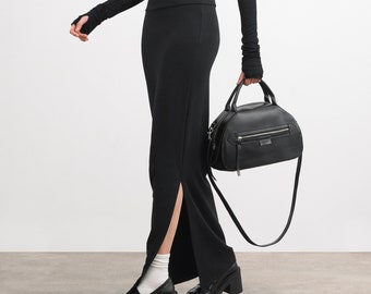 Fitted Black Skirt, Black Maxi Skirt, Long Pencil Skirt, Stretchy Fitted Skirt, High Waisted Skirt, Eldridge Skirt, Marcella - MP2130