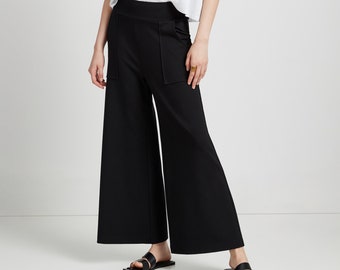 Black Wide-Leg Pants, Casual Pants, Black Trousers, Pull-On Pants, Flowy Pants, Workleisure, Elegant Pants, Nylah Pants, Marcella - MP1194