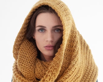 Gebreide Sjaal, Chunky Sjaal, Chunky Knit, Infinity Sjaal, Dames Sjaal, Gebreide Sjaal, London Infinity Sjaal, Marcella - MA0402