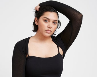 Sheer Shrug, Cover Up, Crop Shrug, Fitted Bolero, Stylish Shrug, Short Cover Up, Long Sleeve Shrug, Tatiana Bolero, Marcella - MC0066