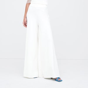 NEW Off White Extra Wide-Leg Pants, Relaxed Fit Trousers, Loose Pants, Elegant Pants, Bell Bottom Pants, Georgia Pant, Marcella - MP1303