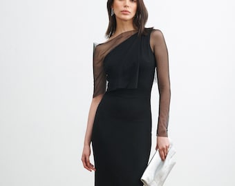 theredthered S oval pleats dress ブラック Zora One Shoulder Pleated Midi Dress • Shop American Threads