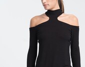 Cold Shoulder Top Shoulder Cut out Blouse Off Shoulder Top Long Sleeve Shirt Summer Blouse Marcellamoda - MB1066
