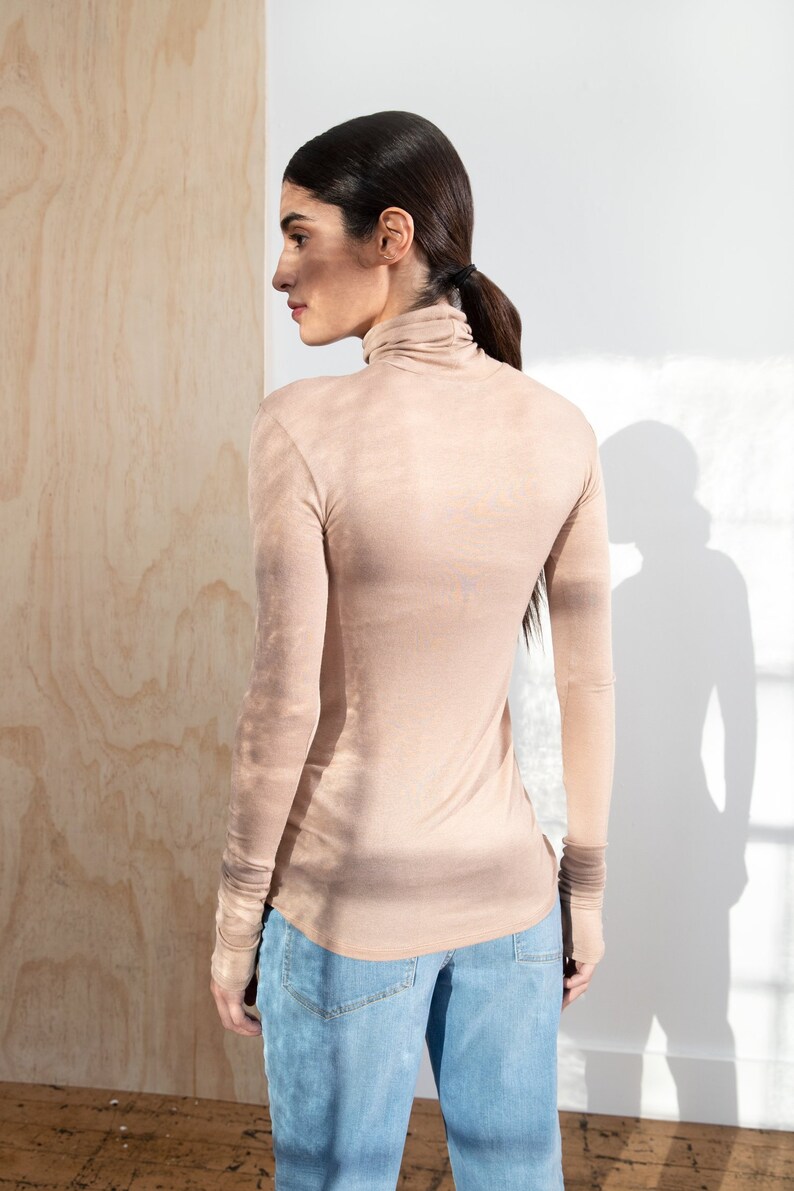 Clearance Turtleneck Blouse Long Sleeve Blouse Fitted Top | Etsy