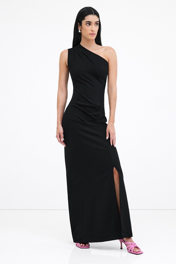 NEW Black Gown Sleeveless Cocktail Dress Asymmetric Dress Ruched Evening Dress One Shoulder Dress Winthrop Dress Marcella MD2247 Etsy Canada