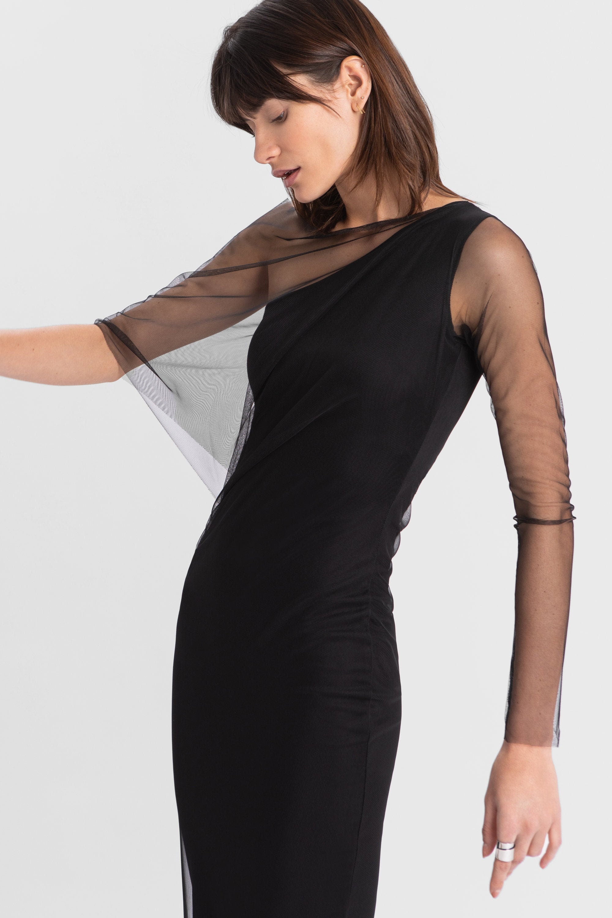 fitted mesh dress