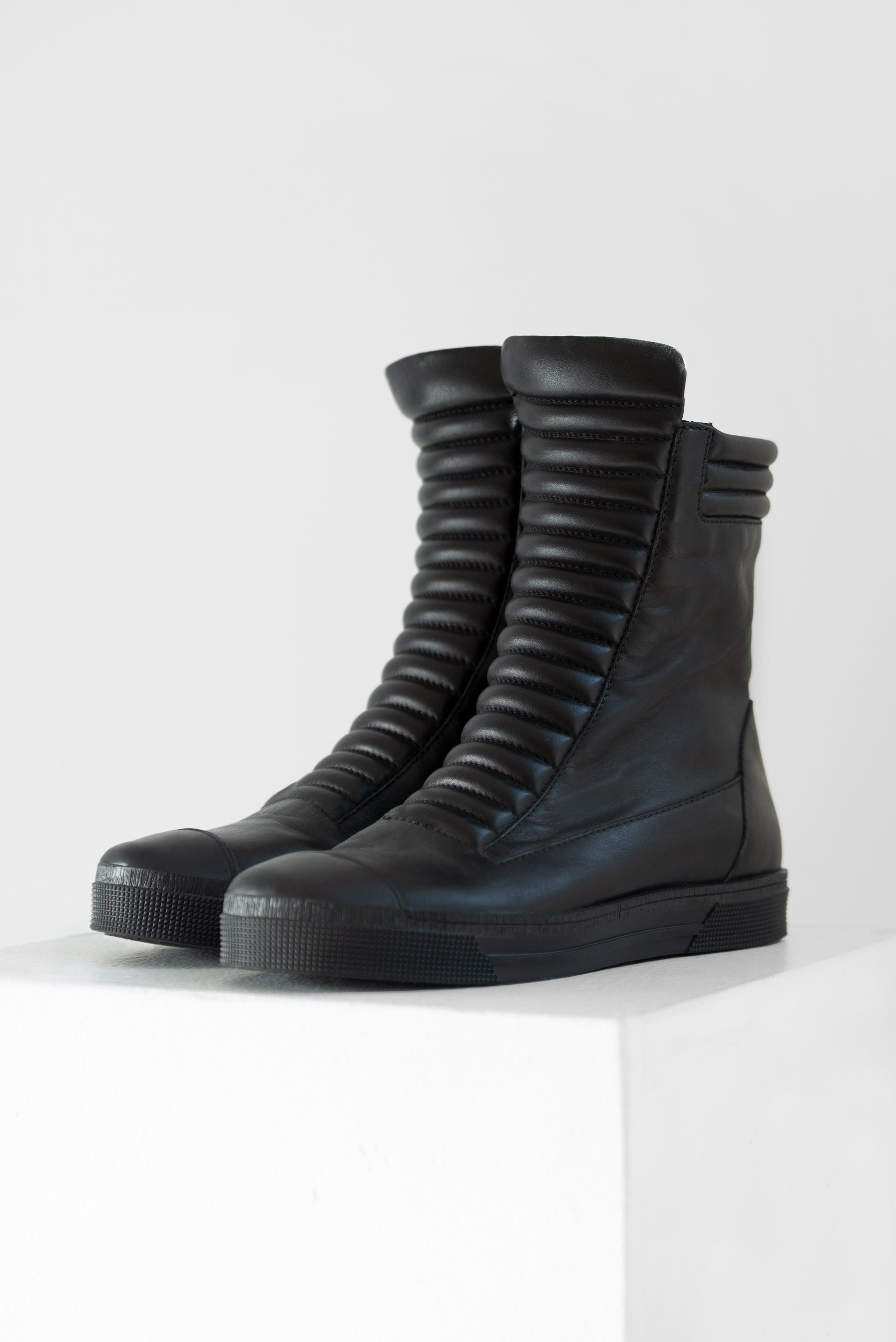 Ribbed Leather Sneaker Boots, Moto Sneaker Boots, Zip Ankle Ribbed Leather Sneaker Boots, Moto Sneaker Boots, Zip Ankle