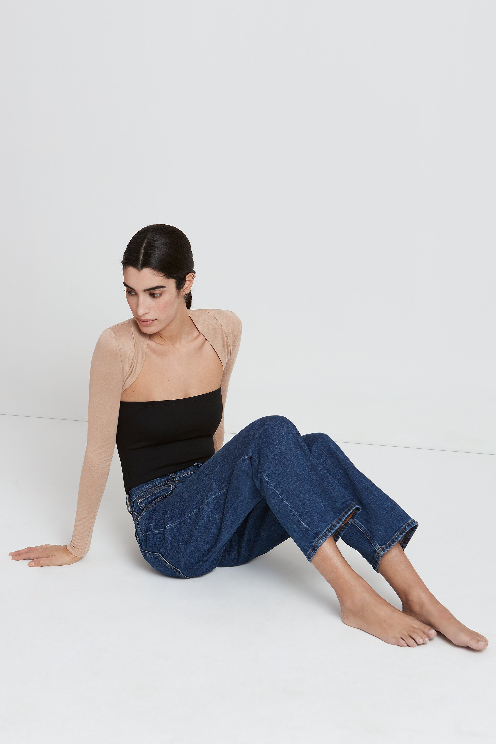 Sheer Fitted Bolero Cropped Shrug Sheer 