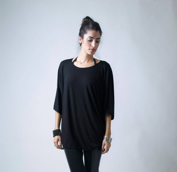 Loose Top Tunic / Oversized Blouse with Batwing Sleeves