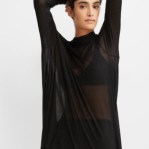 Long Draped Back Tunic Casual Asymmetric Long Top High Low image 4