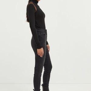 Long Sleeve Top, Mesh Cutout Shirt, Cocktail Top, Dressy Blouse, Black Dressy Top, Turtleneck, Maria Top, Marcella MB0966 image 4