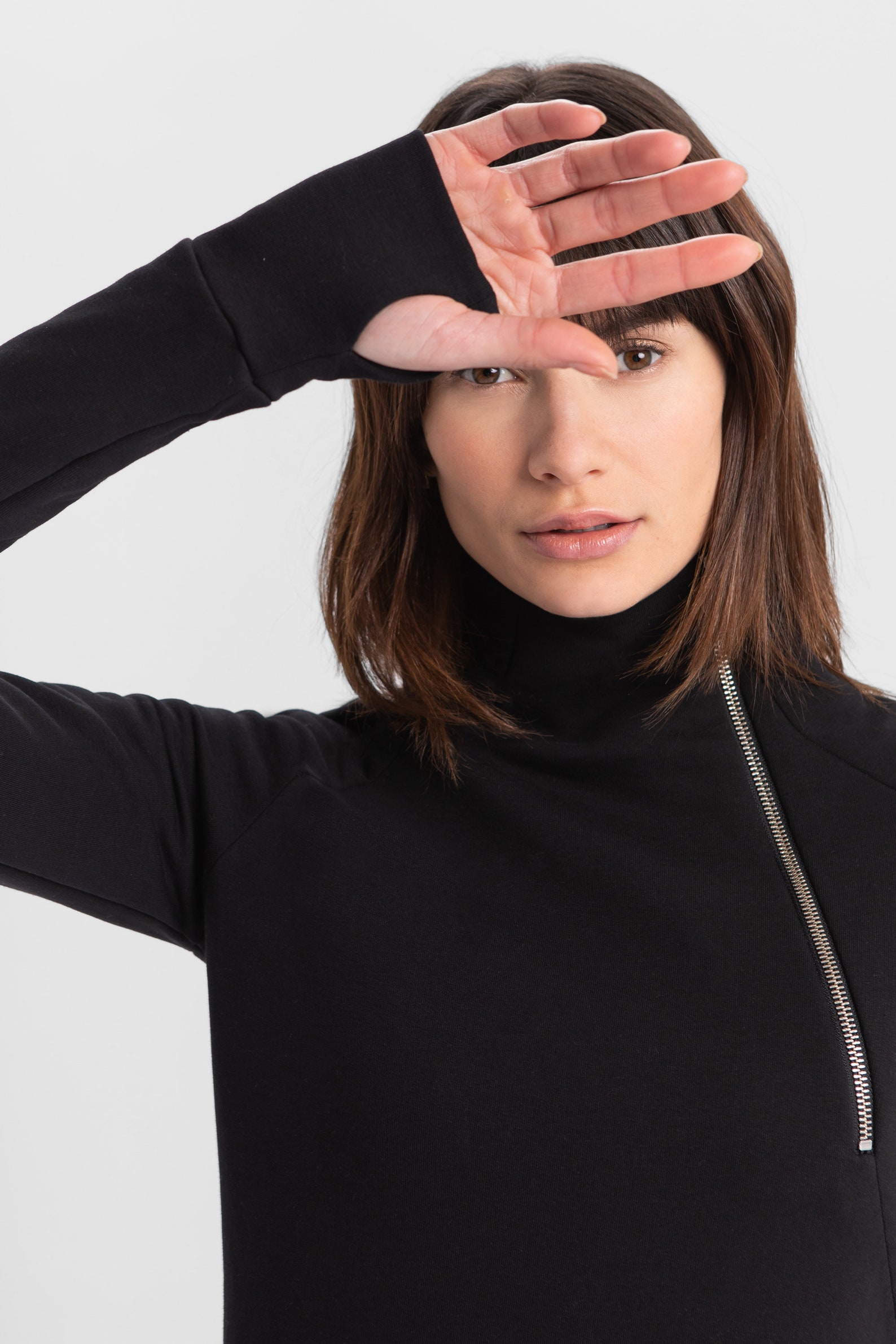 Zip up Sweatshirt Dress Zipper Detail Dress Long Sleeve Etsy