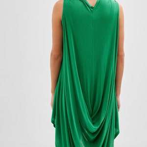 Sheer Asymmetric Hem Tunic, See Through Tunic Top, Casual Sleeveless Long Top, Draped High Low Tunic, Ines Tunic, Marcella MB1838 Spring Green 141-B