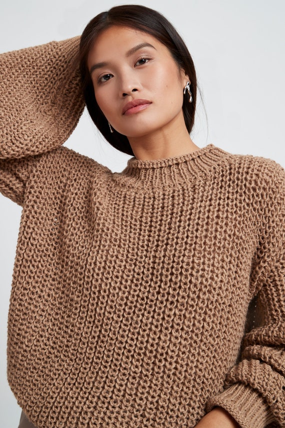 Cuffed top sleeve sweater