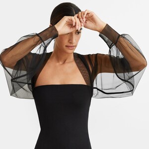 mesh balloon sleeve top