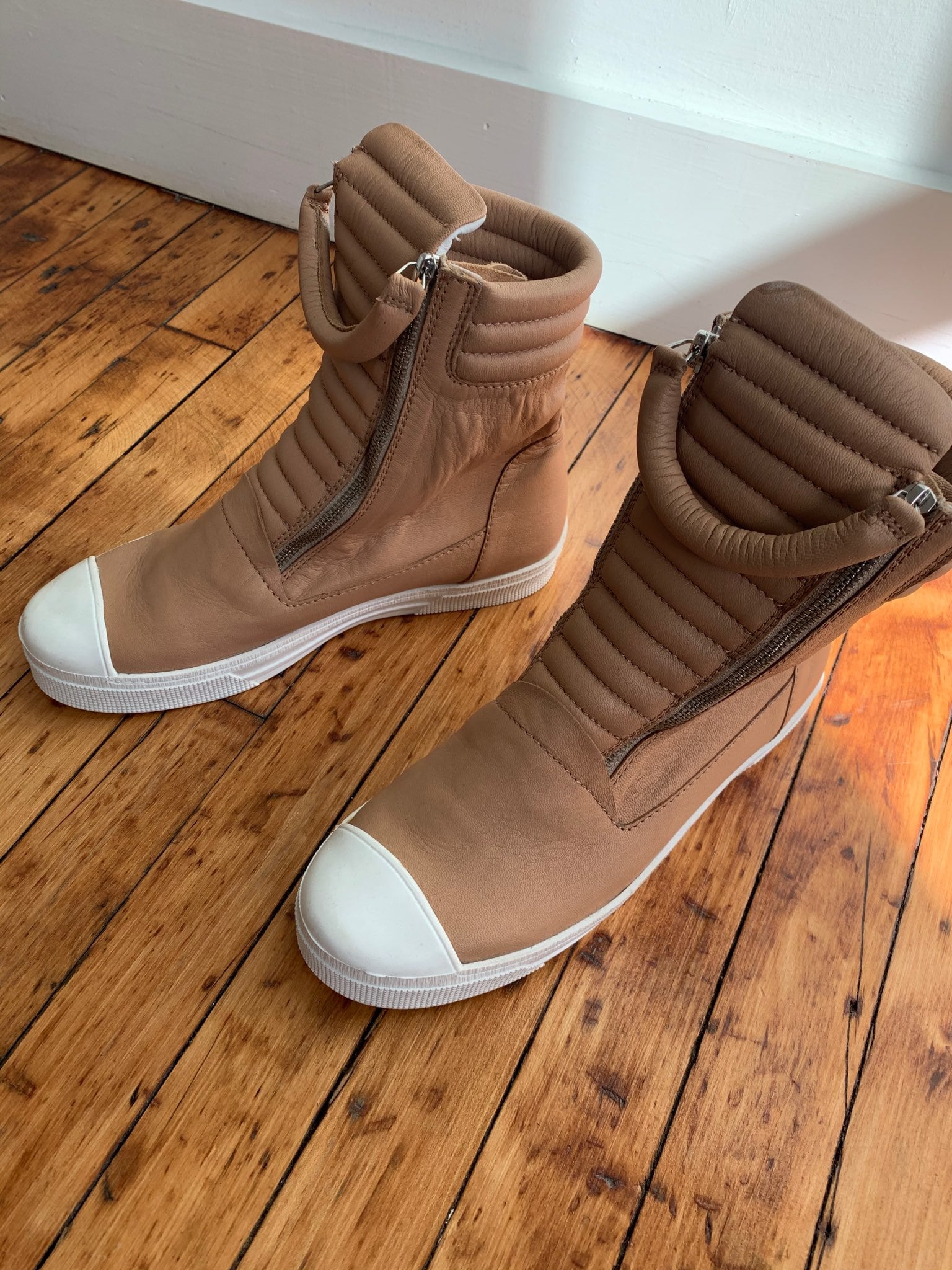 FINAL SALE Leather Sneaker Boots Platform Boots Winter 