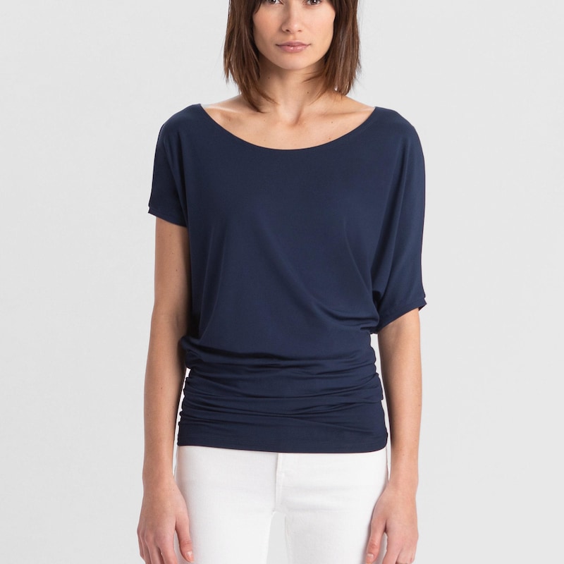 Women's Batwing Sleeve Stripe Sheer Top main image 1