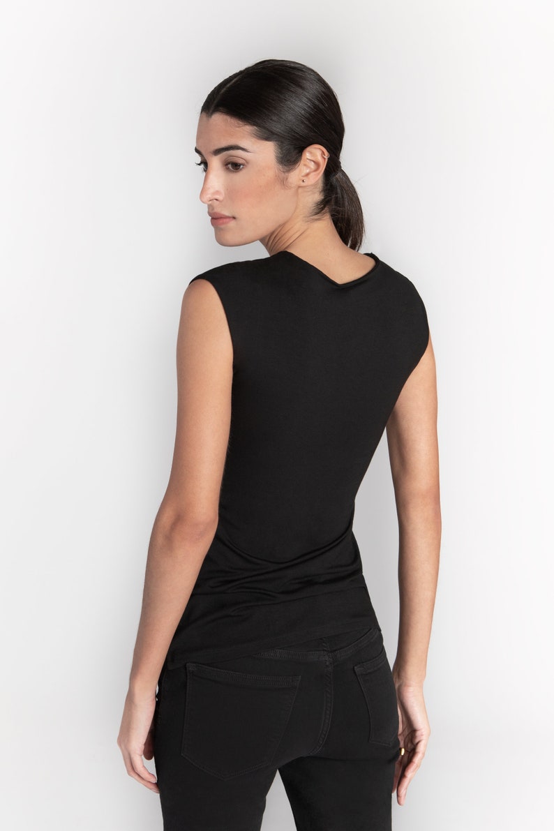 Bust Cut Out Blouse Short Sleeve Black Top Keyhole Top Etsy