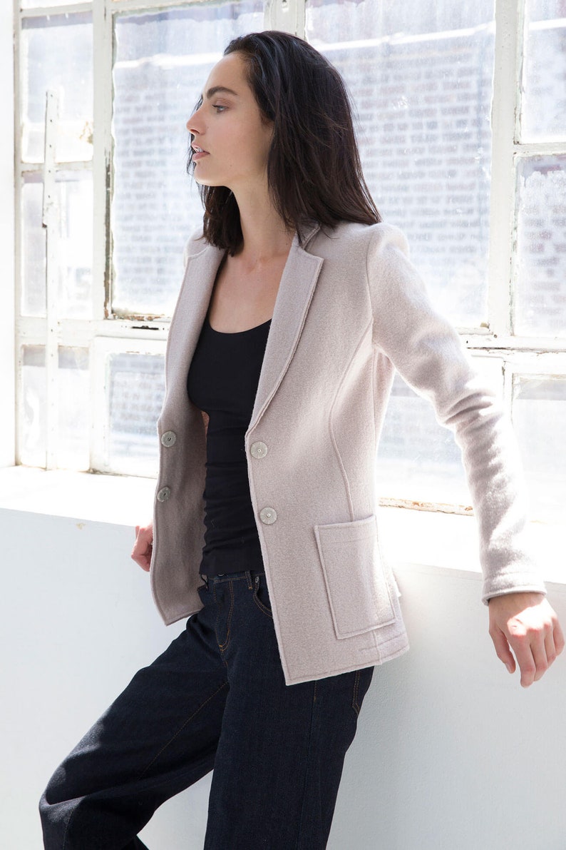 FINAL SALE Wool Blazer Casual Workwear Womens Blazer Fitted Etsy