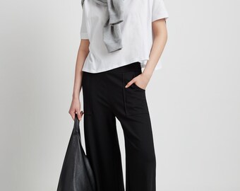 Black Wide-leg Pants, Casual Pants, Black Trousers, Pull-on Pants, Flowy  Pants, Workleisure, Elegant Pants, Nylah Pants, Marcella MP1194 