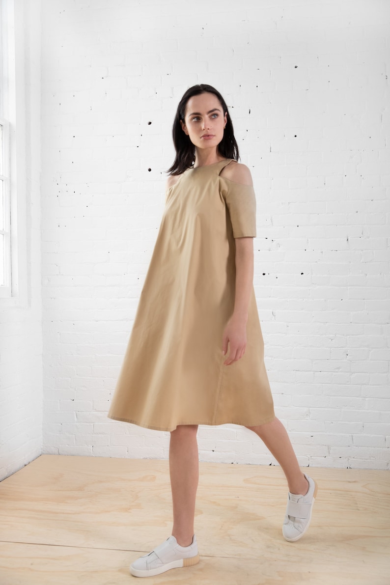 cold shoulder dress midi