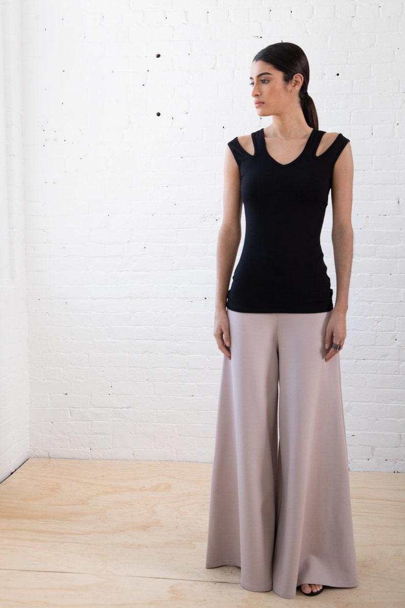 NEW Cut-Out Tank Top Shoulder Cut Out Top Summer Top Black Tank Top Fitted Top Sleeveless Designer Top Marcellamoda MB1280