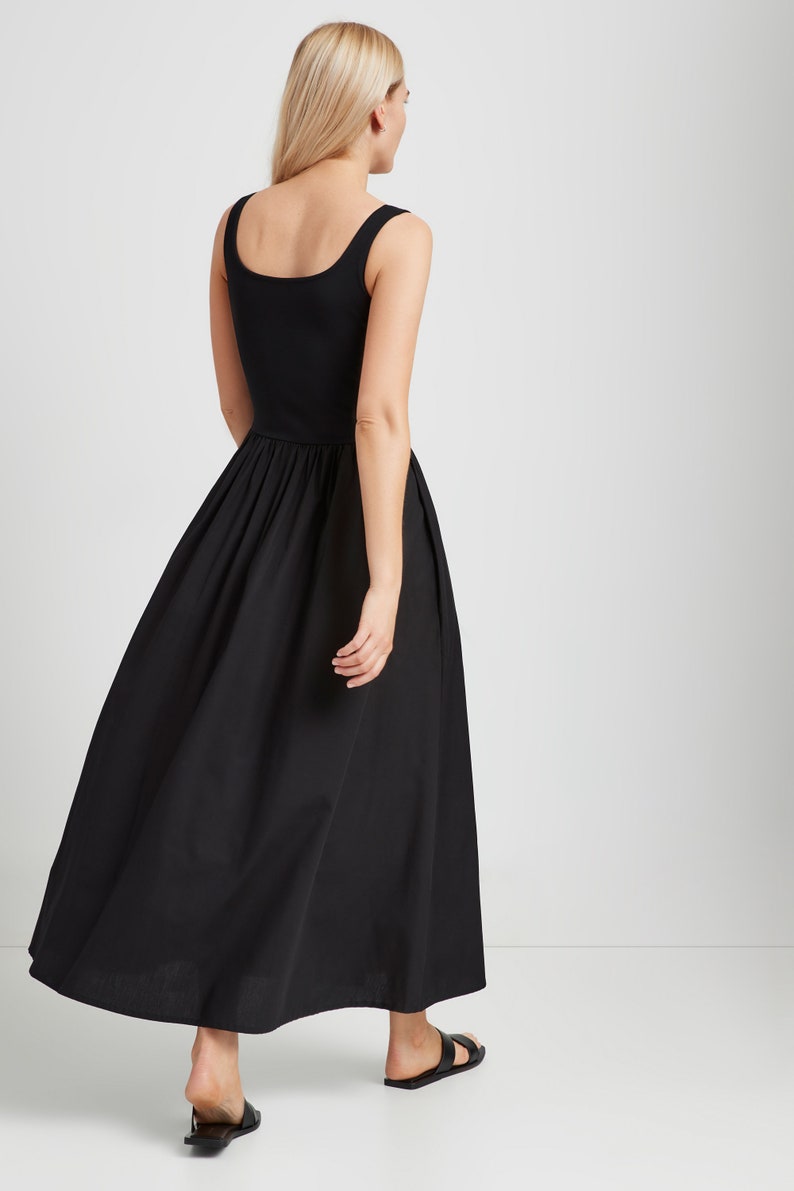 Black Tank Dress, Sleeveless Dress, Dress with Full Skirt, Black Dress for Day, Sun Dress, Casual Dress, Clara Dress, Marcella MD1841 image 5