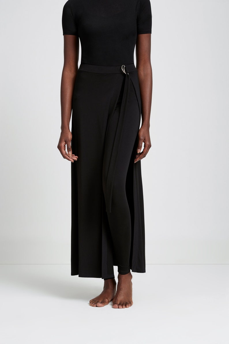 Skirted Leggings, Unique Trousers, Belted Leggings, Maxi Skirt, Elegant Pants, Skirt With Pants, Waverly Pant, Marcella MP1645 image 2