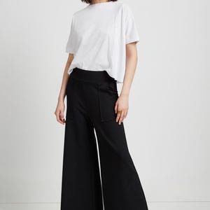 Black Wide-Leg Pants, Casual Pants, Black Trousers, Pull-On Pants, Flowy Pants, Workleisure, Elegant Pants, Nylah Pants, Marcella - MP1194