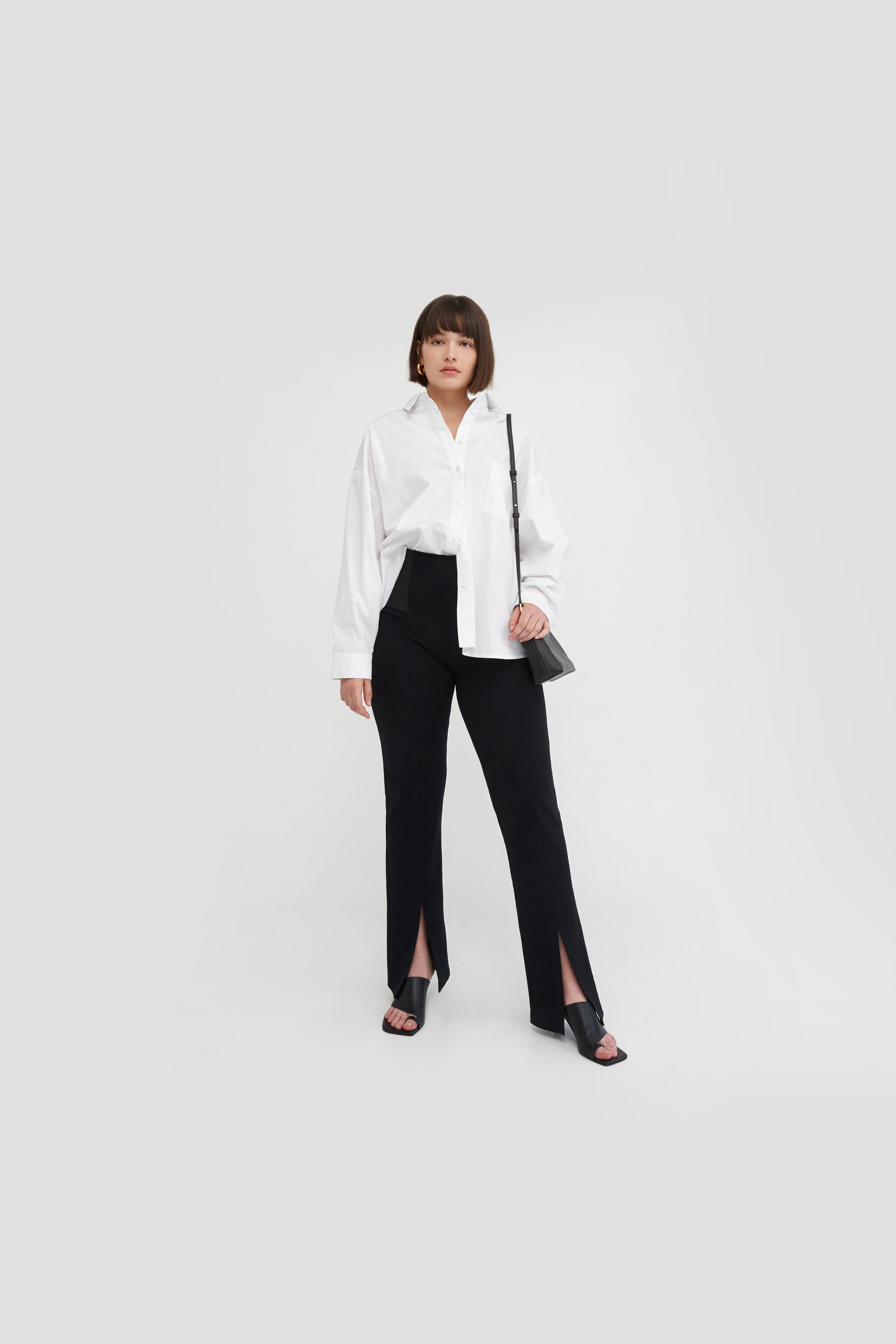 Petal Ankle Pants Flatten and Flatter Style Techno Leaves — L and