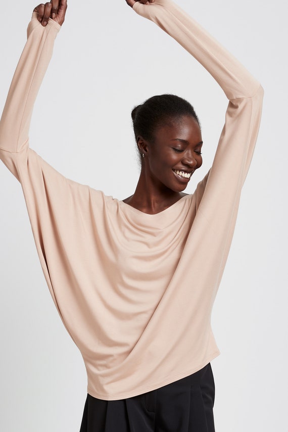 Dolman Sleeve Top, Batwing Sleeve Blouse, Long Sleeve Top, off the Shoulder  Loose Tunic, Katie Tunic, Marcella MB0288 -  Canada